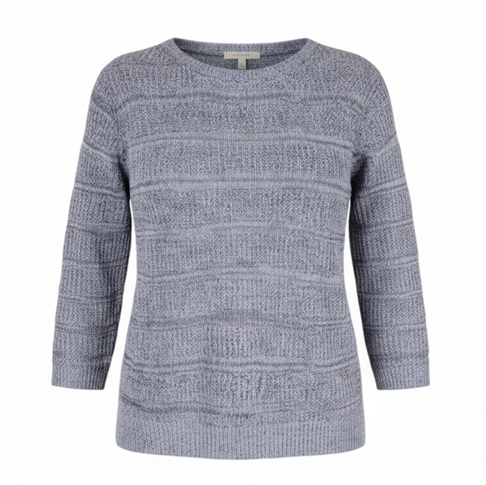 Ann Taylor Loft Sweater Size L Step Hem Pullover Open Knit 3/4 Sleeve Open Knit